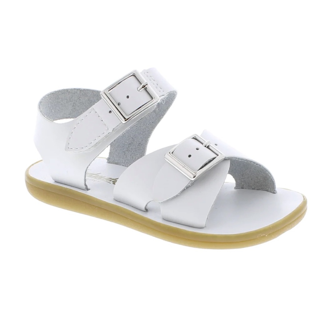Kids Footmates white Sun San style sandals Velcro